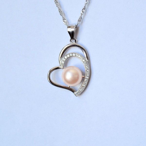 Pendentif Perle de culture rose